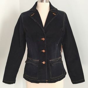 Jeanstar Womens Navy Blue Distressed Corduroy Jean Jacket/Blazer NWT /Size L